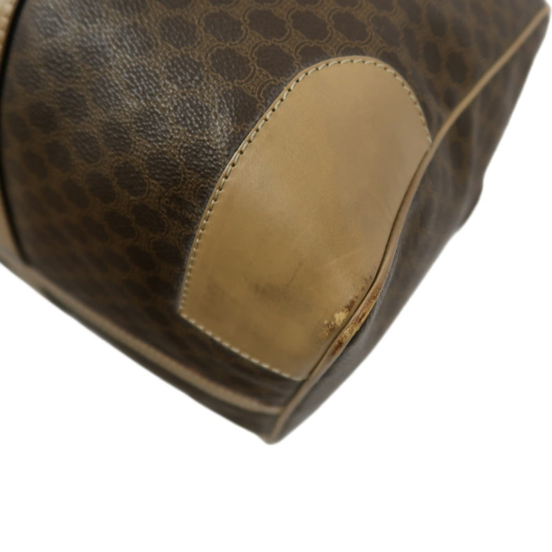 CELINE Macadam Brown PVC Boston Bag with Padlock, 2 Keys & Clochette