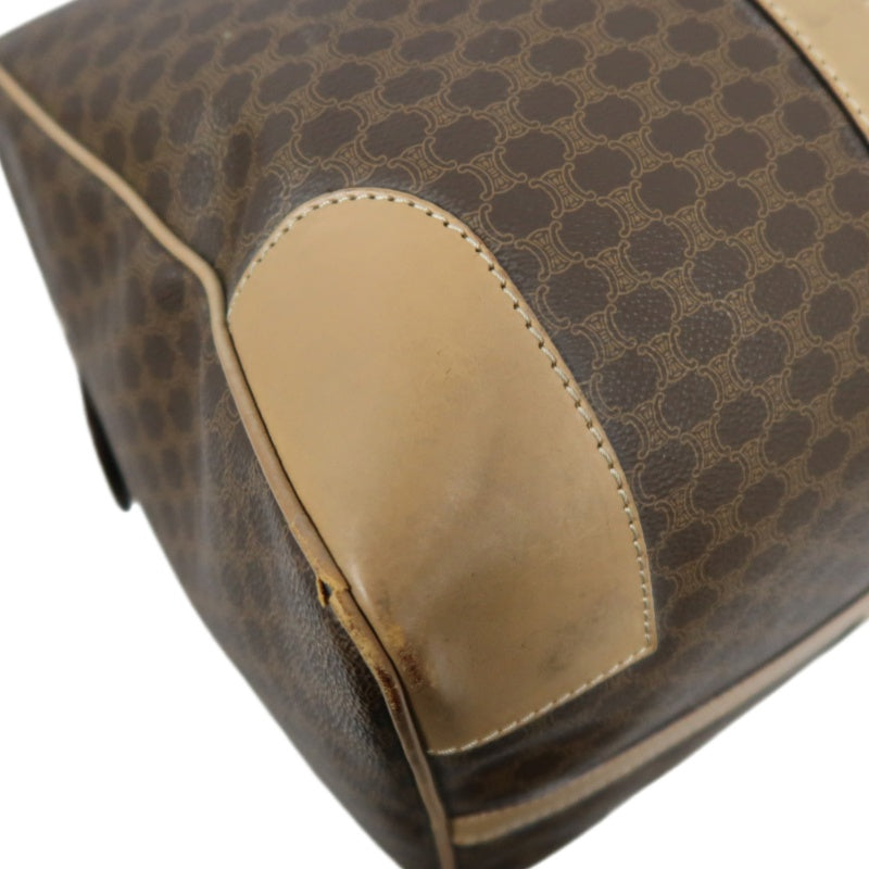 CELINE Macadam Brown PVC Boston Bag with Padlock, 2 Keys & Clochette