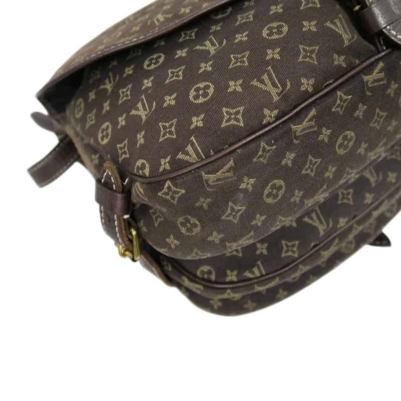 LOUIS VUITTON Monogram Mini Lin Saumur 30 Shoulder Bag, Brown Denim Canvas