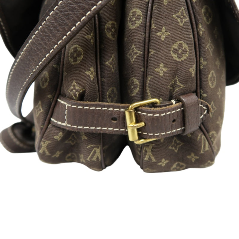 LOUIS VUITTON Monogram Mini Lin Saumur 30 Shoulder Bag, Brown Denim Canvas