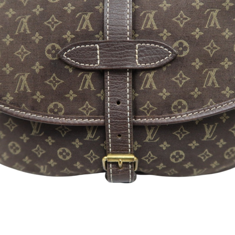 LOUIS VUITTON Monogram Mini Lin Saumur 30 Shoulder Bag, Brown Denim Canvas
