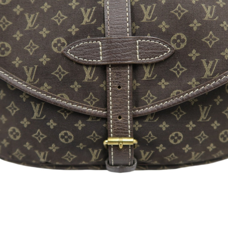 LOUIS VUITTON Monogram Mini Lin Saumur 30 Shoulder Bag, Brown Denim Canvas