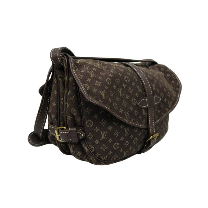LOUIS VUITTON Monogram Mini Lin Saumur 30 Shoulder Bag, Brown Denim Canvas