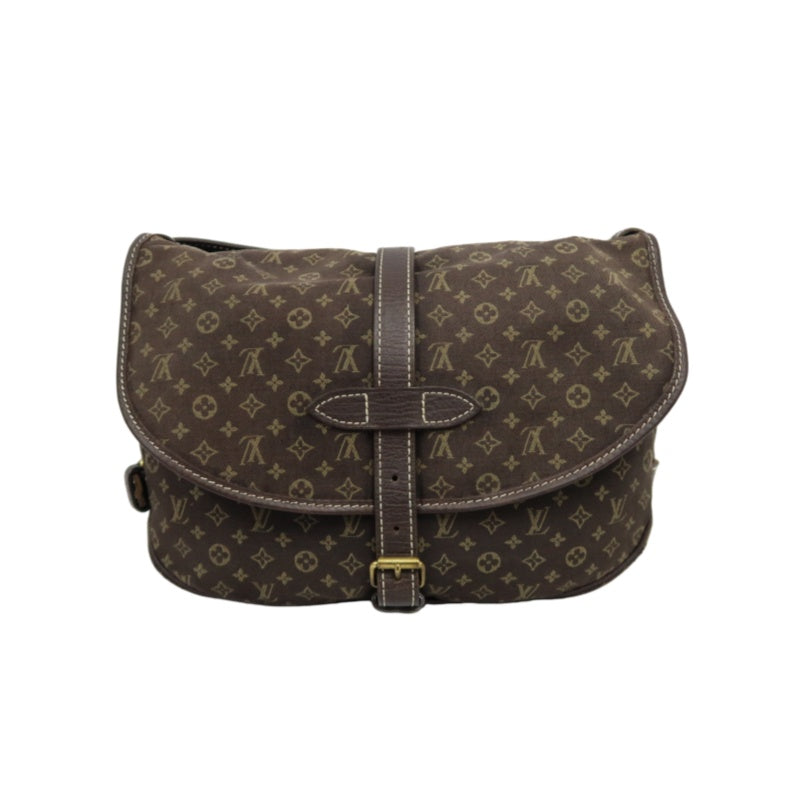 LOUIS VUITTON Monogram Mini Lin Saumur 30 Shoulder Bag, Brown Denim Canvas