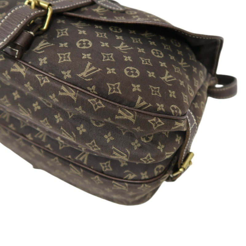 LOUIS VUITTON Monogram Mini Lin Saumur 30 Shoulder Bag, Brown Denim Canvas
