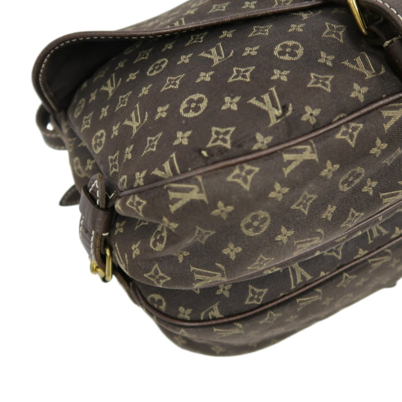LOUIS VUITTON Monogram Mini Lin Saumur 30 Shoulder Bag, Brown Denim Canvas
