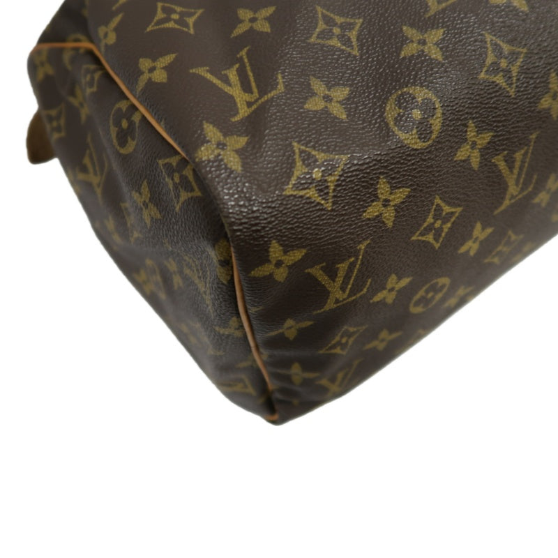 LOUIS VUITTON Speedy 30 Monogram Handbag, Brown, with Padlock & 2 Keys