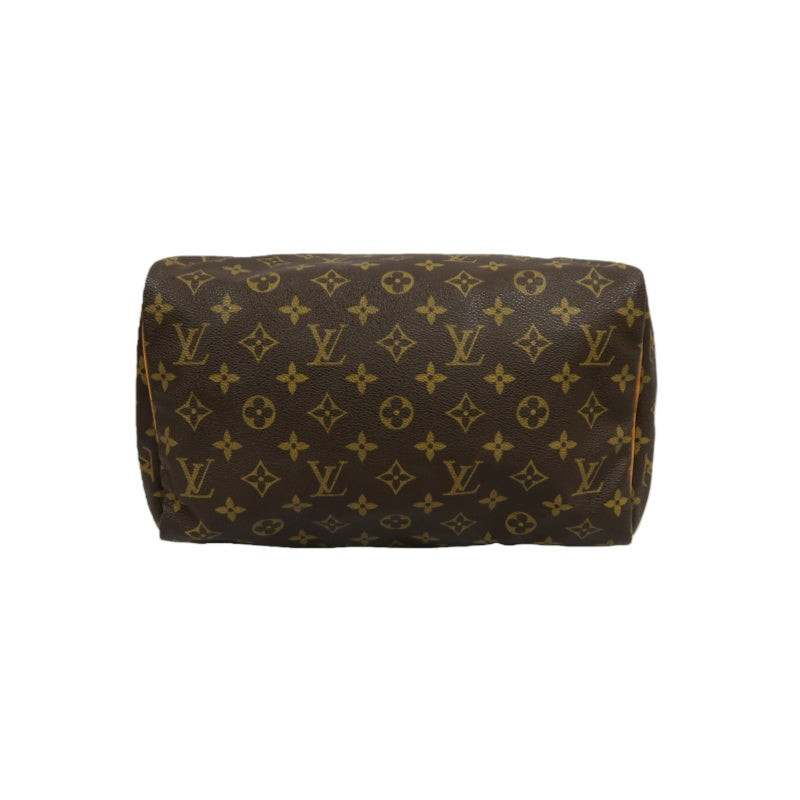 LOUIS VUITTON Speedy 30 Monogram Handbag, Brown, with Padlock & 2 Keys