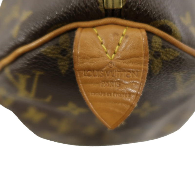 LOUIS VUITTON Speedy 30 Monogram Handbag, Brown, with Padlock & 2 Keys