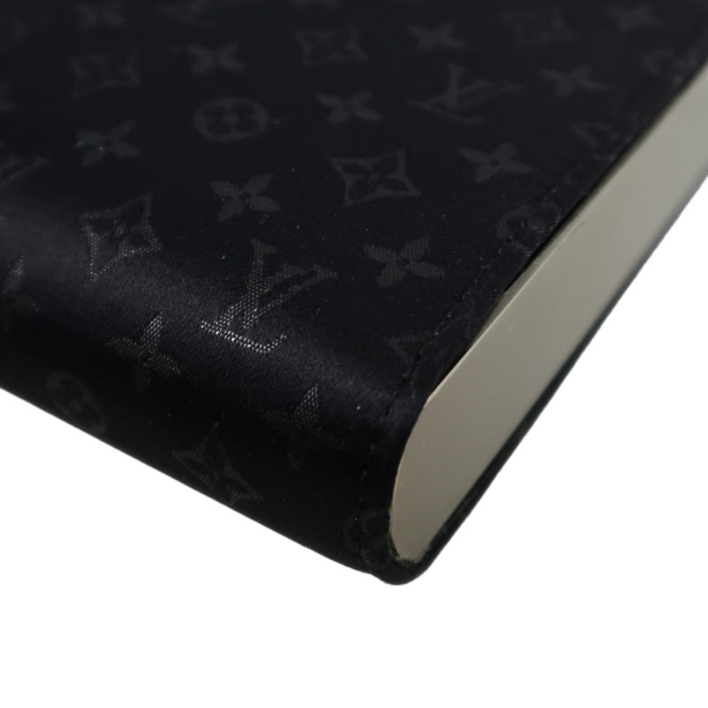 LOUIS VUITTON Ange GM Monogram Satin Handbag, Black, Silver Hardware