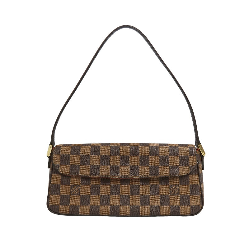 LOUIS VUITTON Recoleta Damier Ebene Handbag, Brown, LV Monogram PVC, Damier Ebene Check Box Shoulder Bag
