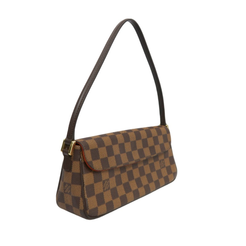 LOUIS VUITTON Recoleta Damier Ebene Handbag, Brown, LV Monogram PVC, Damier Ebene Check Box Shoulder Bag
