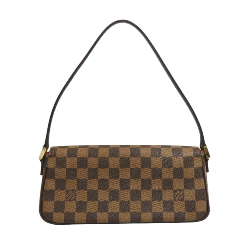 LOUIS VUITTON Recoleta Damier Ebene Handbag, Brown, LV Monogram PVC, Damier Ebene Check Box Shoulder Bag