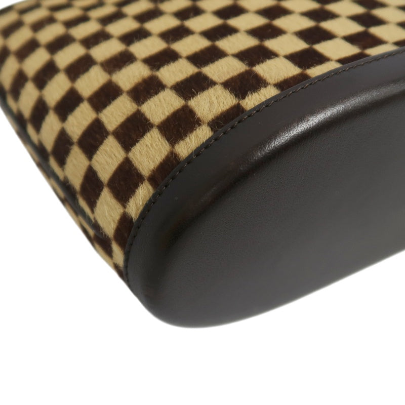 LOUIS VUITTON Impala Damier Sauvage Handbag, Brown, Suede, LV Damier Check, Antelope Fur