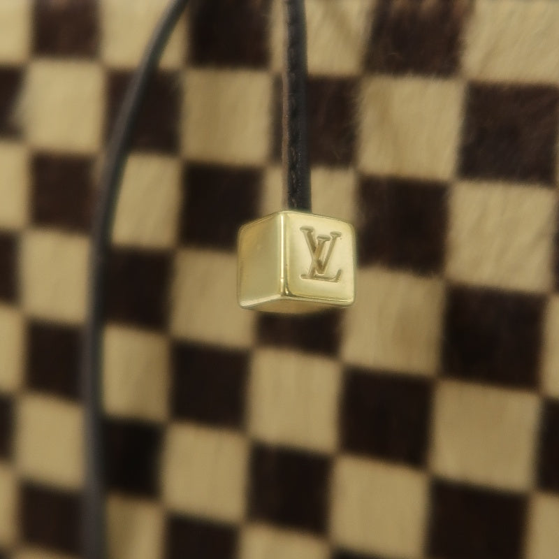 LOUIS VUITTON Impala Damier Sauvage Handbag, Brown, Suede, LV Damier Check, Antelope Fur
