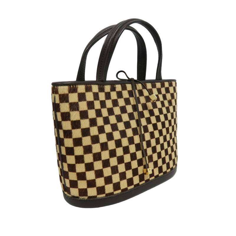 LOUIS VUITTON Impala Damier Sauvage Handbag, Brown, Suede, LV Damier Check, Antelope Fur
