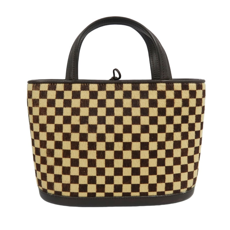 LOUIS VUITTON Impala Damier Sauvage Handbag, Brown, Suede, LV Damier Check, Antelope Fur