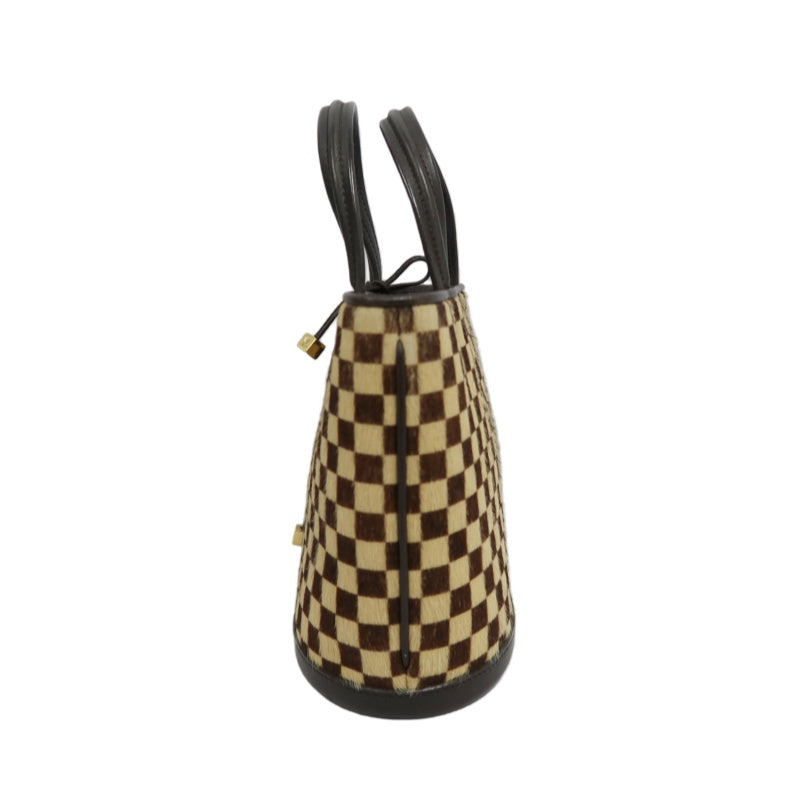 LOUIS VUITTON Impala Damier Sauvage Handbag, Brown, Suede, LV Damier Check, Antelope Fur