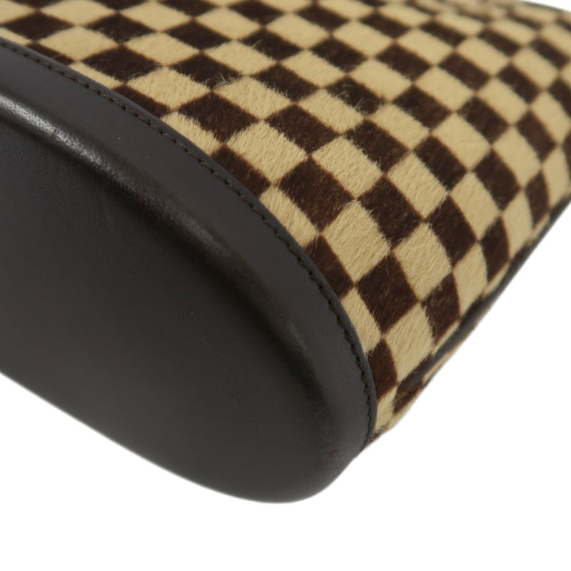 LOUIS VUITTON Impala Damier Sauvage Handbag, Brown, Suede, LV Damier Check, Antelope Fur