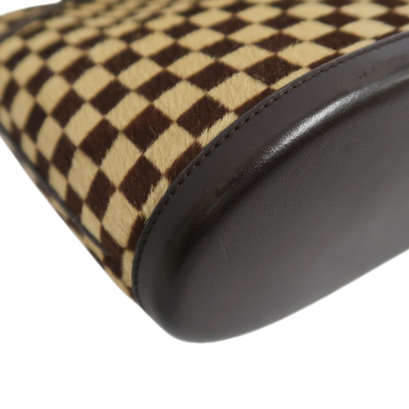 LOUIS VUITTON Impala Damier Sauvage Handbag, Brown, Suede, LV Damier Check, Antelope Fur