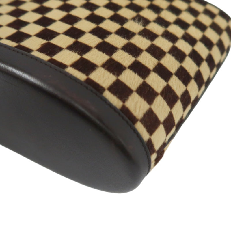 LOUIS VUITTON Impala Damier Sauvage Handbag, Brown, Suede, LV Damier Check, Antelope Fur