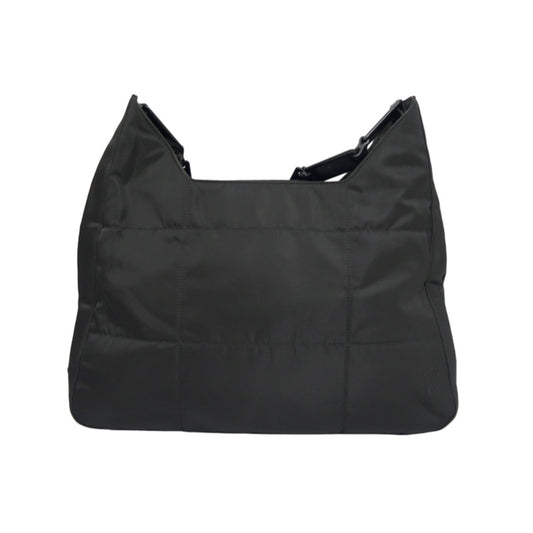 PRADA Plastic Chain Shoulder Bag, Nylon, Black, Silver Hardware