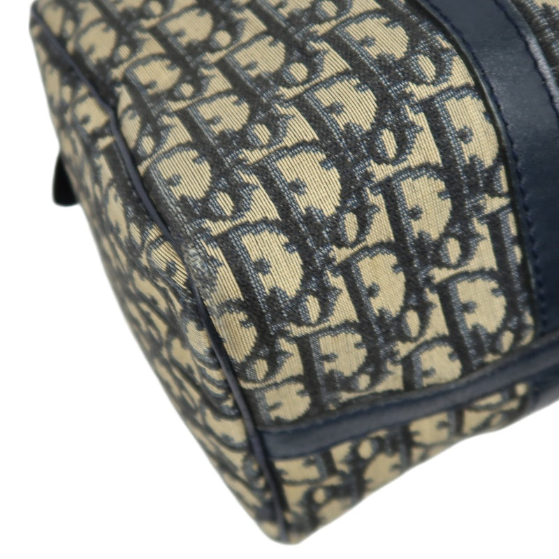 DIOR Trotter Handbag, Jacquard Fabric, Black, Silver Hardware, Dior Oblique Canvas Handbag