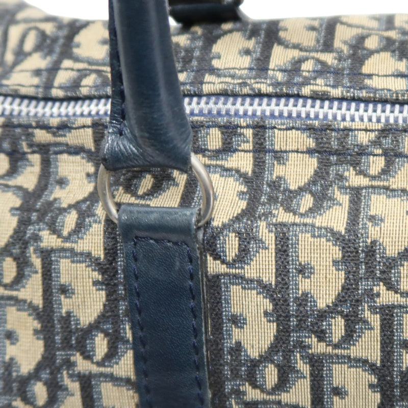 DIOR Trotter Handbag, Jacquard Fabric, Black, Silver Hardware, Dior Oblique Canvas Handbag