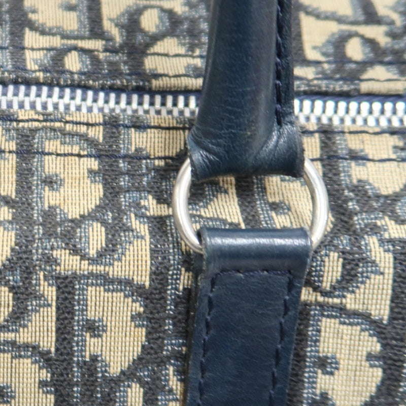 DIOR Trotter Handbag, Jacquard Fabric, Black, Silver Hardware, Dior Oblique Canvas Handbag