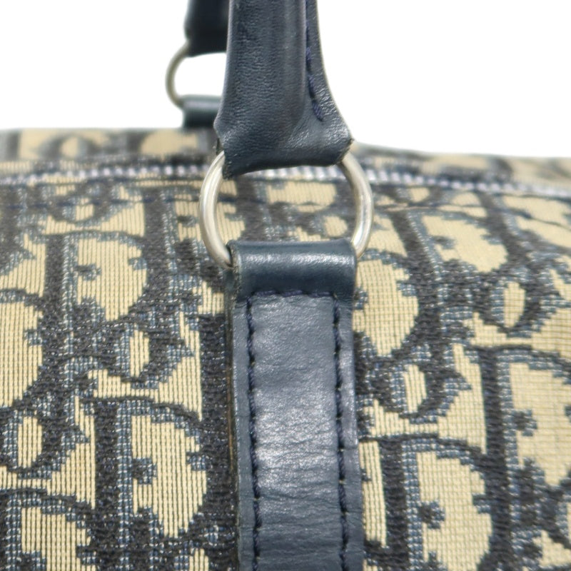 DIOR Trotter Handbag, Jacquard Fabric, Black, Silver Hardware, Dior Oblique Canvas Handbag