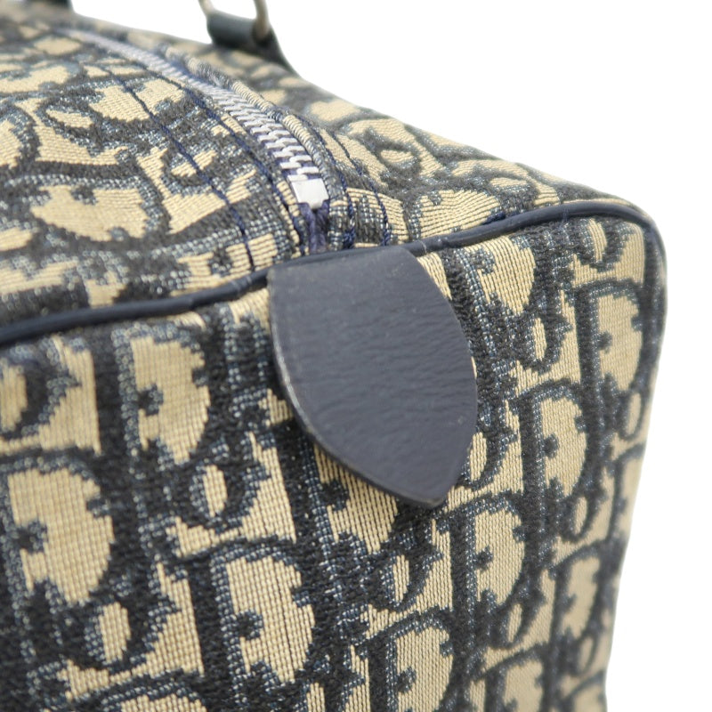DIOR Trotter Handbag, Jacquard Fabric, Black, Silver Hardware, Dior Oblique Canvas Handbag