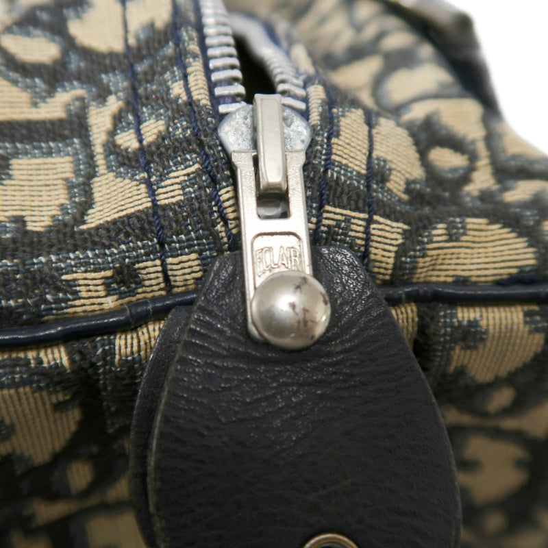 DIOR Trotter Handbag, Jacquard Fabric, Black, Silver Hardware, Dior Oblique Canvas Handbag