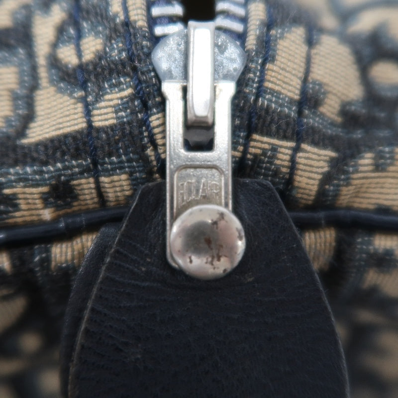 DIOR Trotter Handbag, Jacquard Fabric, Black, Silver Hardware, Dior Oblique Canvas Handbag