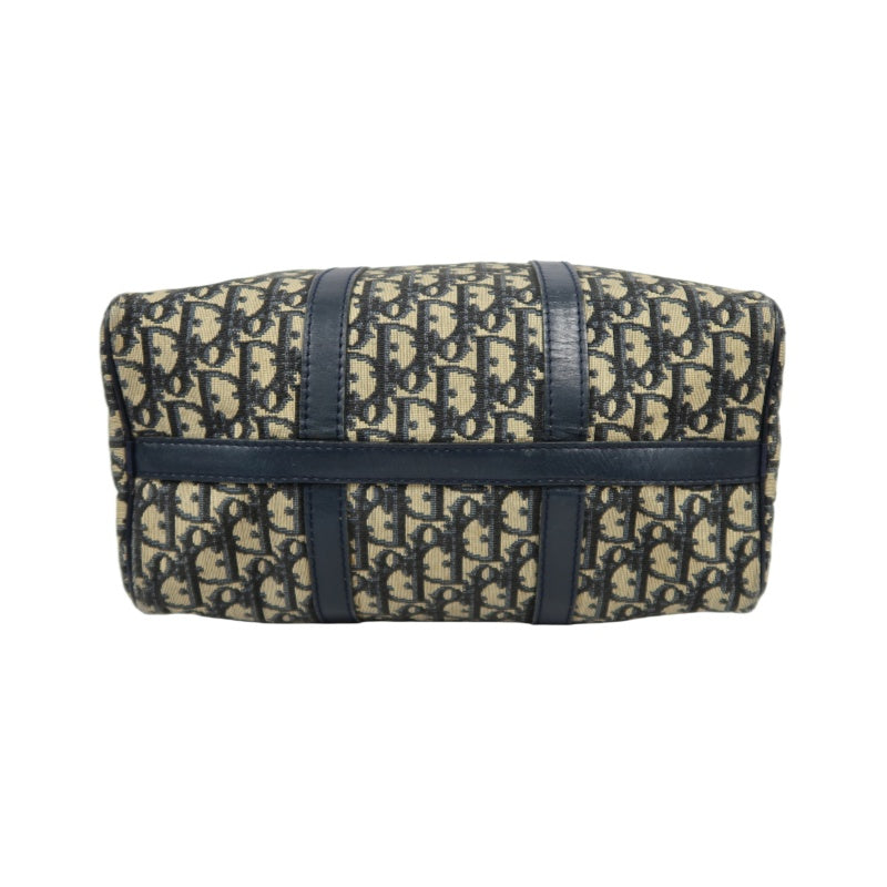 DIOR Trotter Handbag, Jacquard Fabric, Black, Silver Hardware, Dior Oblique Canvas Handbag