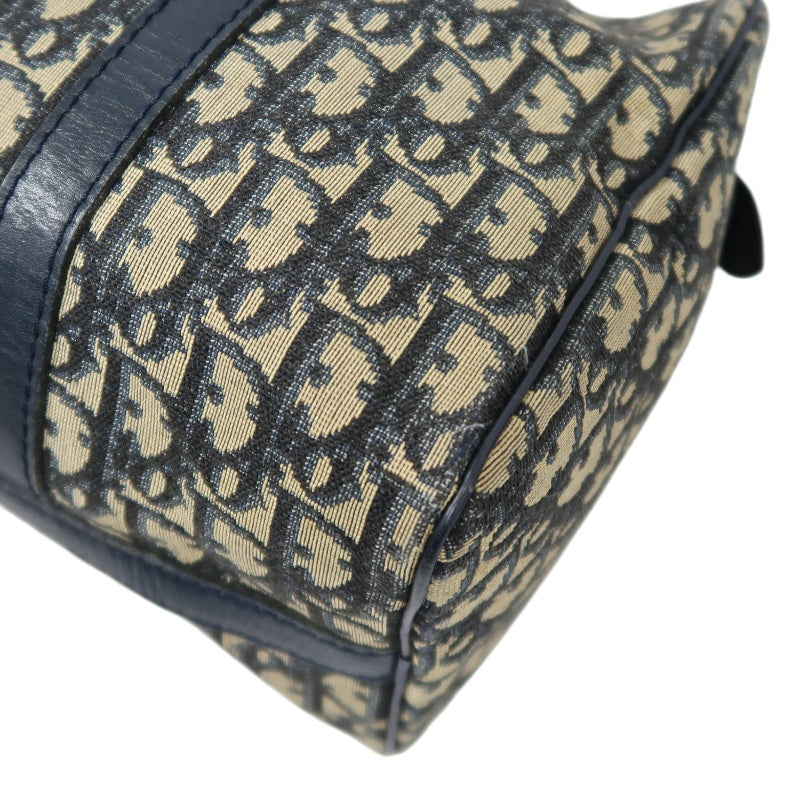 DIOR Trotter Handbag, Jacquard Fabric, Black, Silver Hardware, Dior Oblique Canvas Handbag