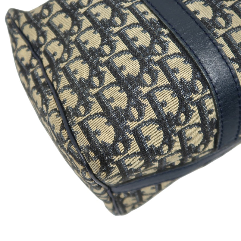 DIOR Trotter Handbag, Jacquard Fabric, Black, Silver Hardware, Dior Oblique Canvas Handbag