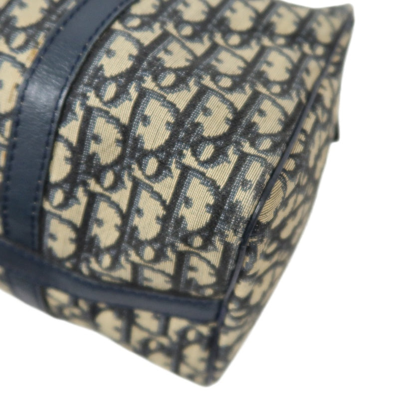 DIOR Trotter Handbag, Jacquard Fabric, Black, Silver Hardware, Dior Oblique Canvas Handbag