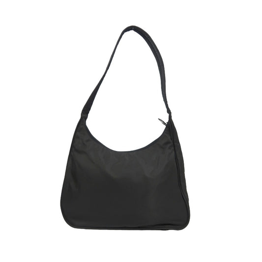 PRADA Nylon Shoulder Bag, Black, Silver Hardware