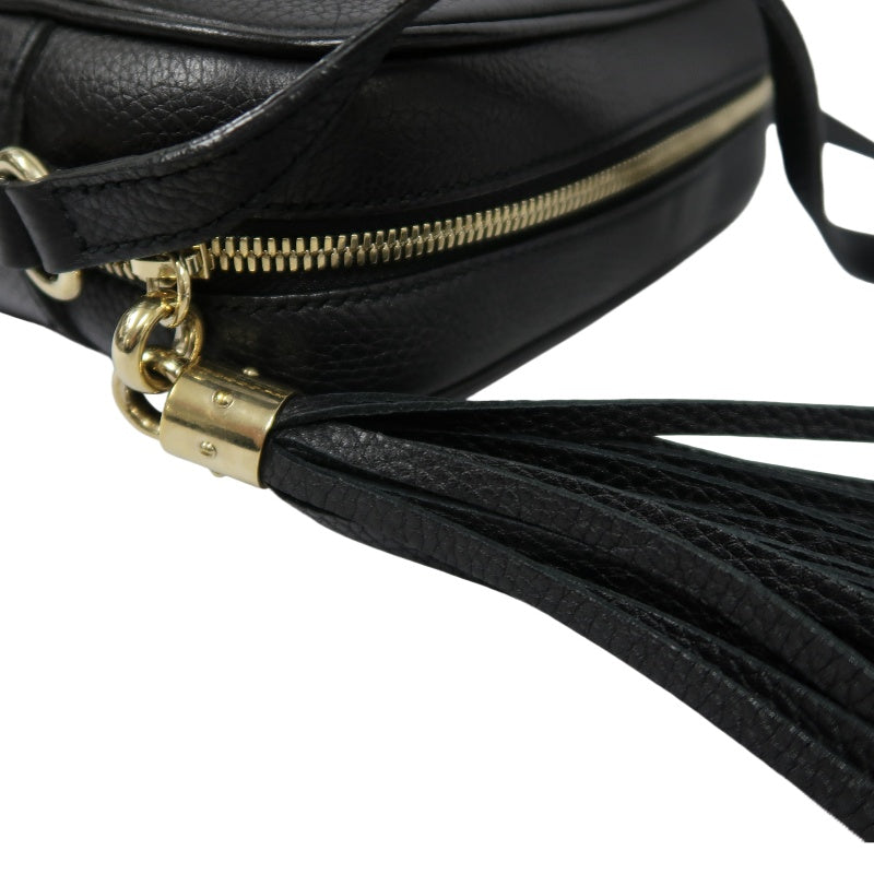 GUCCI Soho Shoulder Bag, Leather, Black