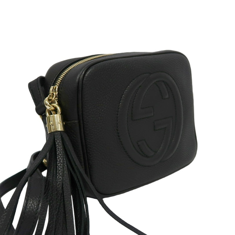 GUCCI Soho Shoulder Bag, Leather, Black
