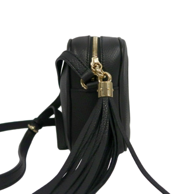 GUCCI Soho Shoulder Bag, Leather, Black