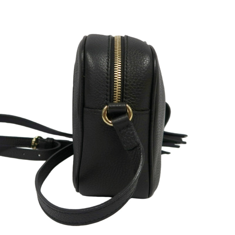 GUCCI Soho Shoulder Bag, Leather, Black