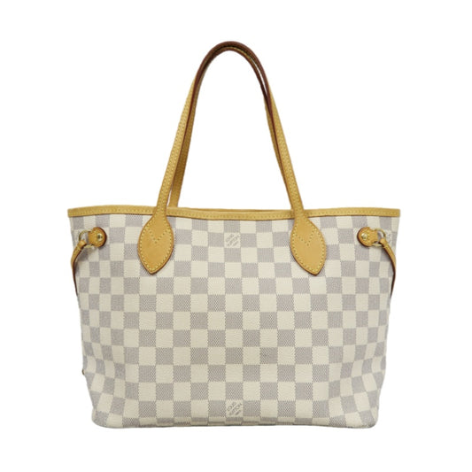 LOUIS VUITTON Damier Azur White Neverfull PM Tote Shoulder Bag