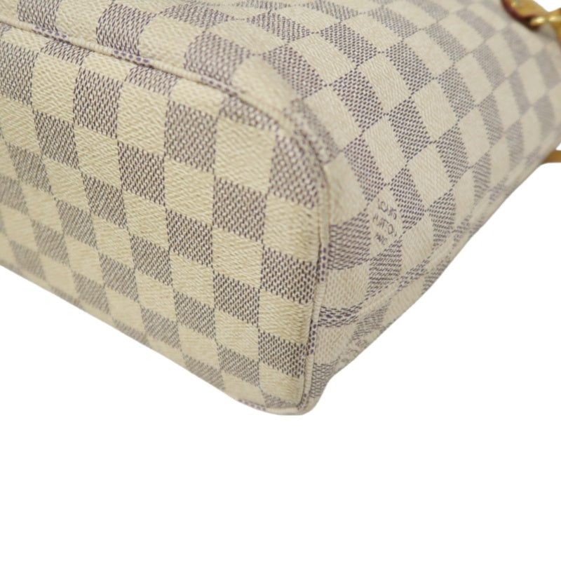 LOUIS VUITTON Damier Azur White Neverfull PM Tote Shoulder Bag