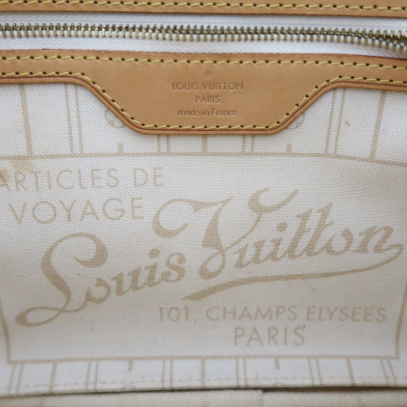 LOUIS VUITTON Damier Azur White Neverfull PM Tote Shoulder Bag