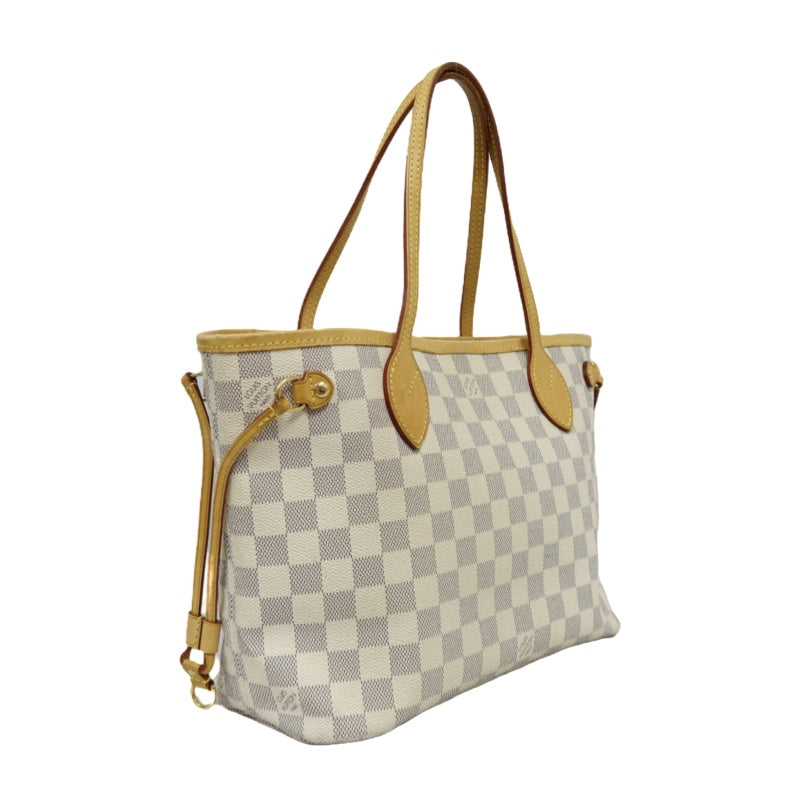 LOUIS VUITTON Damier Azur White Neverfull PM Tote Shoulder Bag