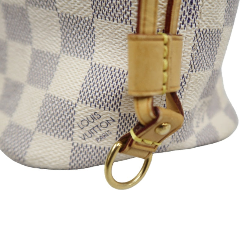 LOUIS VUITTON Damier Azur White Neverfull PM Tote Shoulder Bag