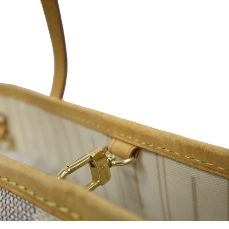 LOUIS VUITTON Damier Azur White Neverfull PM Tote Shoulder Bag