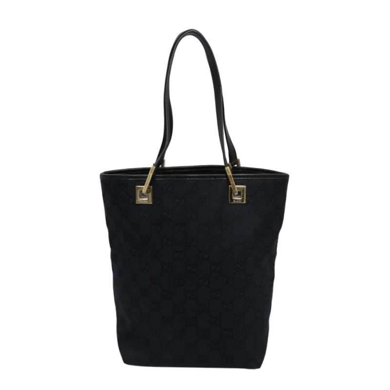 Gucci GG Canvas Tote Bag, Black, Silver Hardware