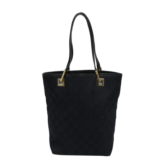 Gucci GG Canvas Tote Bag, Black, Silver Hardware